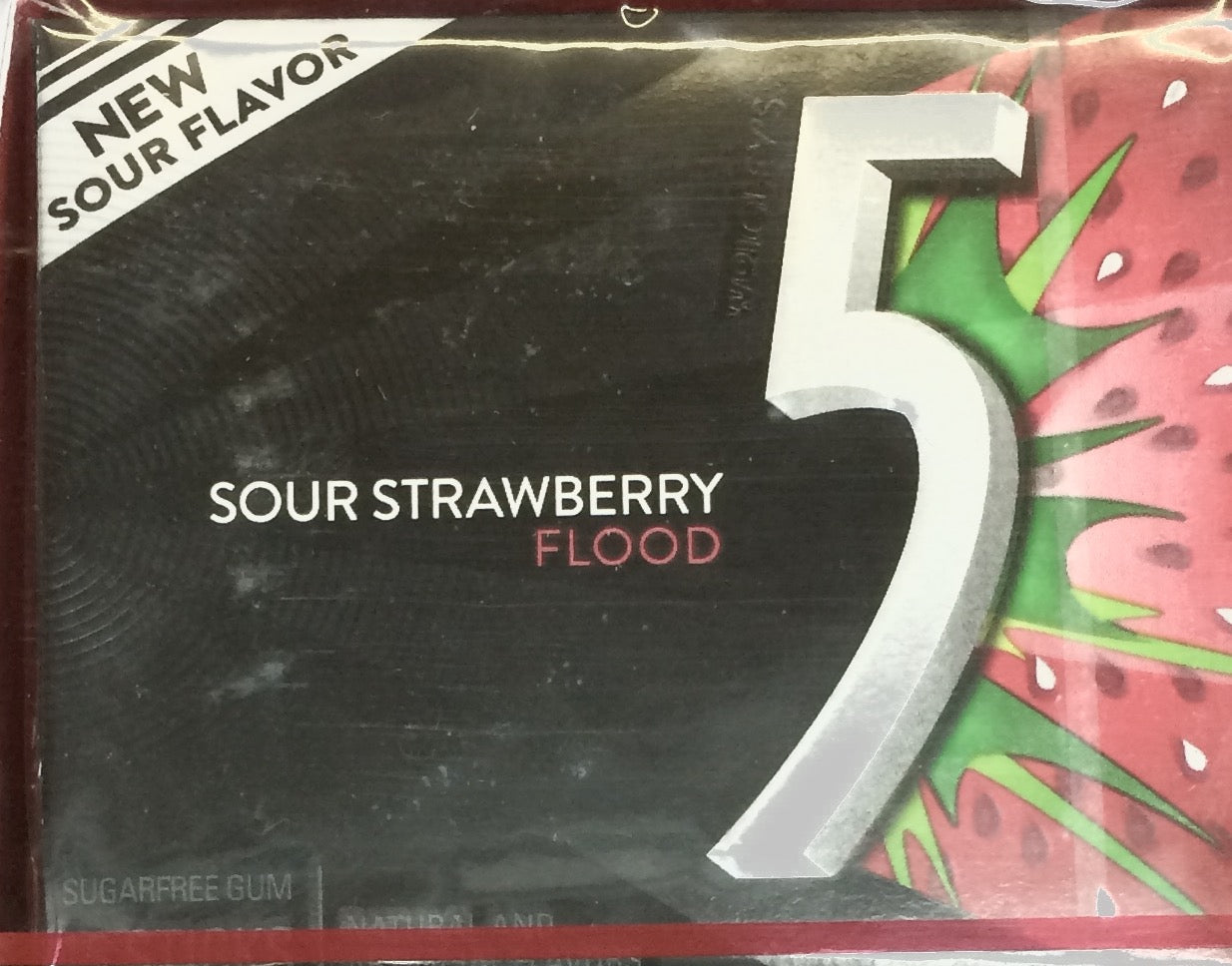 5 Gum Sour Strawberry Flood Flavor (10 Packs Per Box)