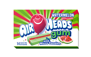 Airheads Gum Watermelon Flavor (12 Packs Per Box)