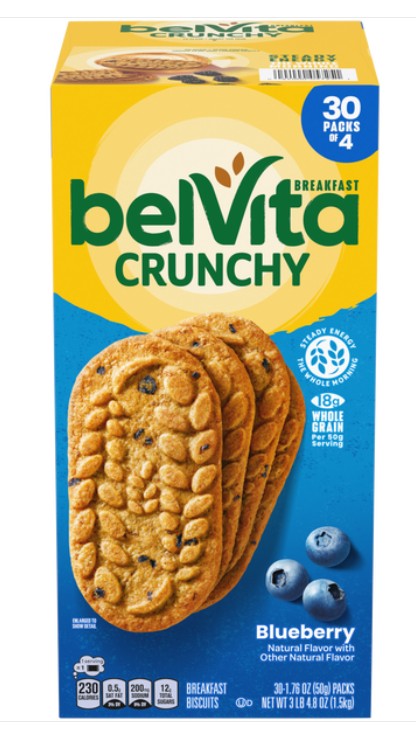 Belvita Breakfast Biscuits Blueberry 1.76 oz (30 Packs Per Box)