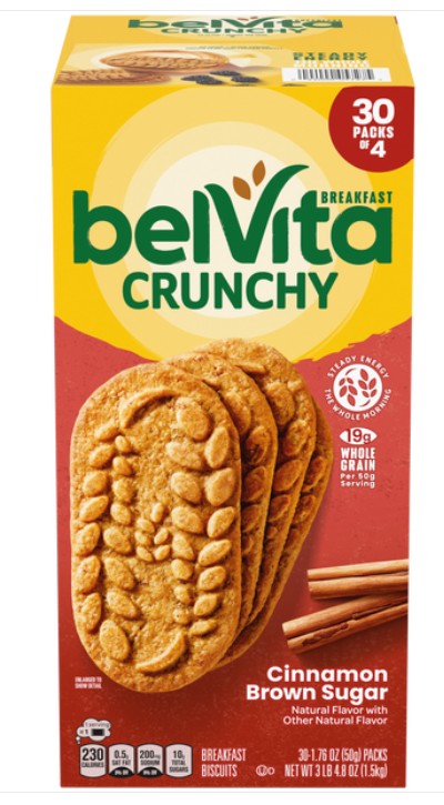 Belvita Breakfast Biscuits Cinnamon 1.76 oz (30 Packs Per Box)
