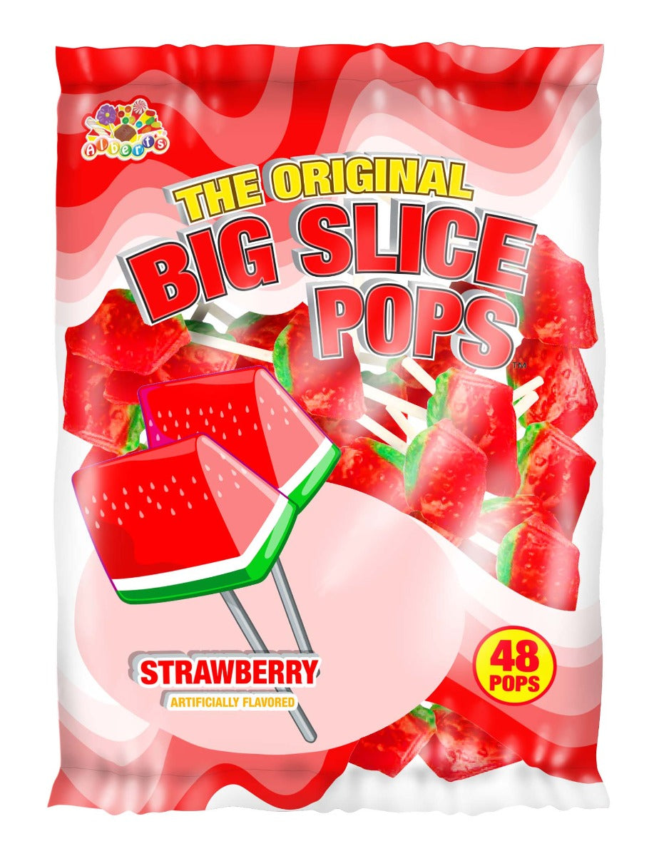 Big Slice Pops Strawberry Flavor (48 Pops Per Bag)