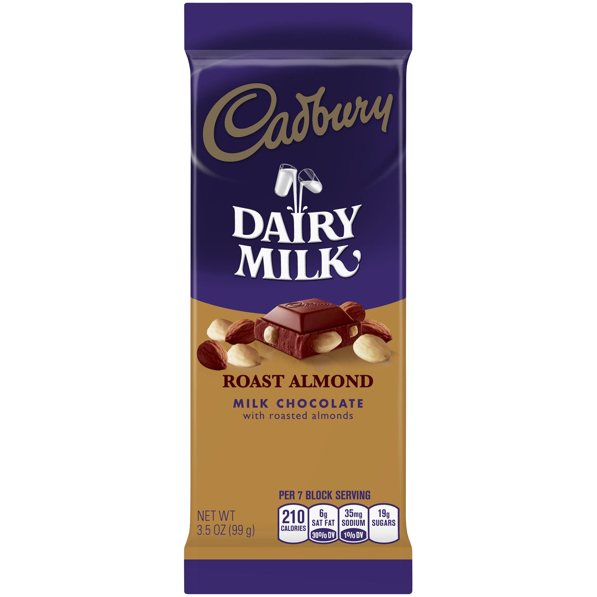 Cadbury Roasted Almond with Chocolate Giant Bar 3.5 oz (14 Bars Per Case)