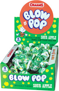 Charms Blow Pops Sour Apple Flavor (48 Pops Per Box)