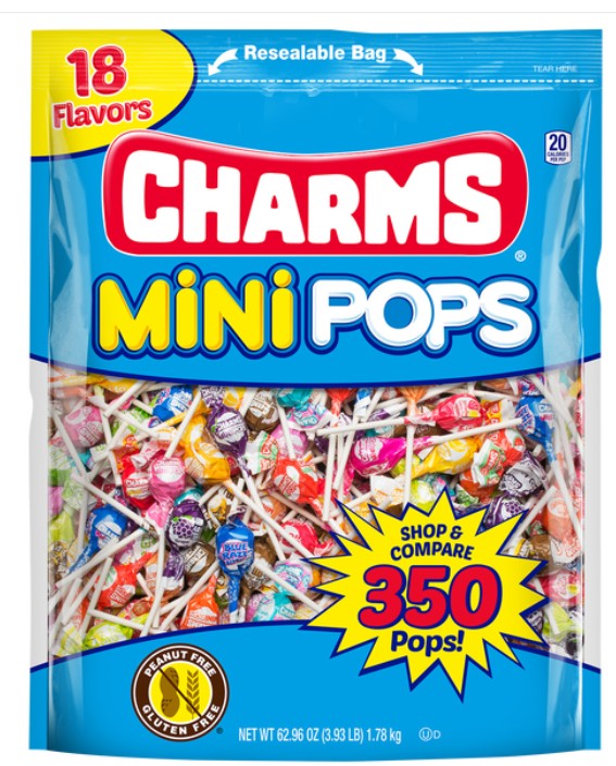 Charms Mini Pops Assorted Flavors (350 Pops Per Bag)