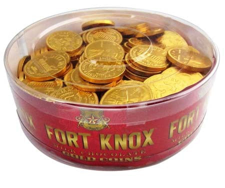 Chocolate Coins Wrapped In Gold Foil Wrapped (180 Pieces Per Jar)