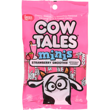 Cow Tales Minis Strawberry Smoothie Peg Bag 4 oz (3 Bags)