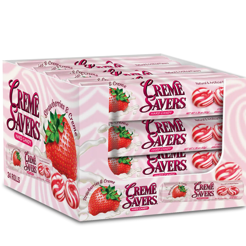Creme Savers Strawberry (24 Rolls Per Box)