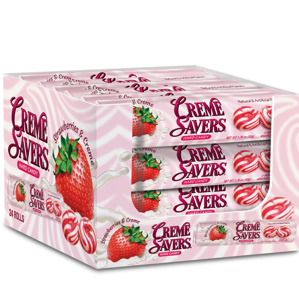 Creme Savers Strawberry (24 Rolls Per Box)