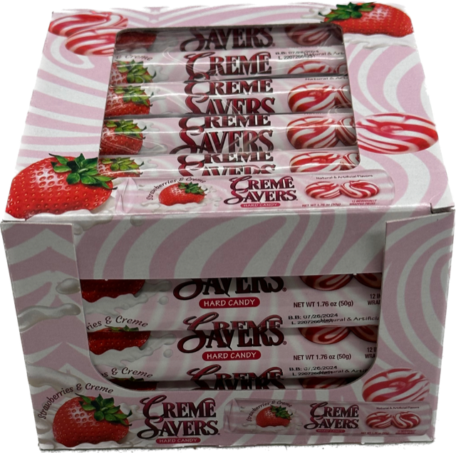 Creme Savers Strawberry (24 Rolls Per Box)