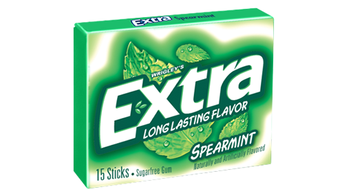 Extra Gum Spearmint Flavor (10 Packs Per Box)