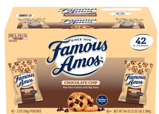 Famous Amos Chocolate Chip Cookies 2 oz (42 Packs Per Case)