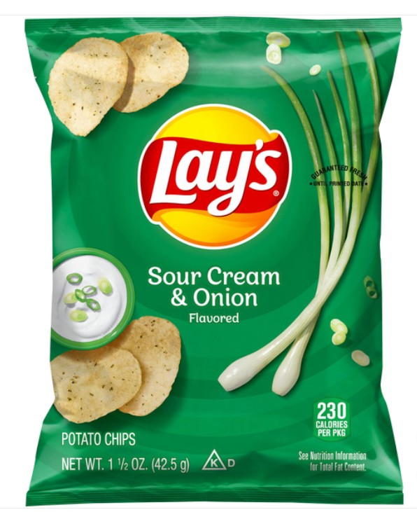 Frito-Lay Lay's Sour Cream & Onion 1 oz (50 Bags Per Case)