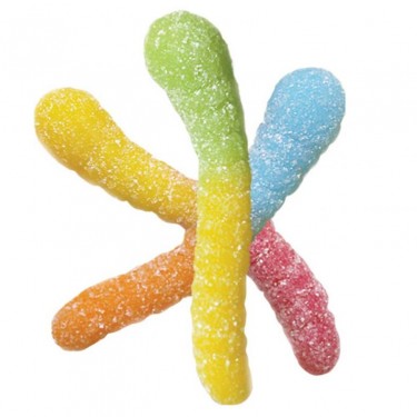 Gummy Worms Neon Sour Unwrapped (4.5 Pounds Per Bag)