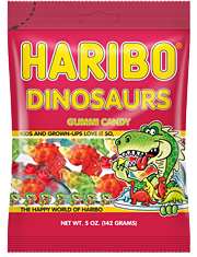 Haribo Dinosaurs 5 oz (12 Bags Per Case)