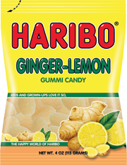 Haribo Ginger Lemon 4 oz (12 Bags Per Case)