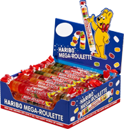 Haribo Mega Roulette Gummy Candy 1.5 oz (24 Rolls Per Box)