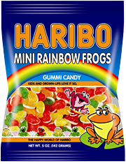 Haribo Mini Rainbow Frogs 5 oz (12 Bags Per Case)