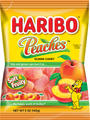 Haribo Peaches 5 oz (12 Bags Per Case)