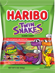 Haribo Twin Snakes 5 oz (12 Bags Per Case)