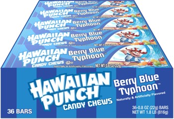 Hawaiian Punch Chews Bar Berry Blue Typhoon .8 oz (36 Bars Per Box)