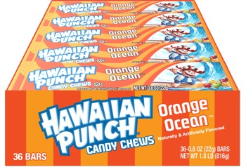 Hawaiian Punch Chews Bar Orange Ocean .8 oz (36 Bars Per Box)