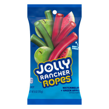 Jolly Rancher Ropes Watermelon & Green Apple Peg Bag 6 oz (3 Bags)