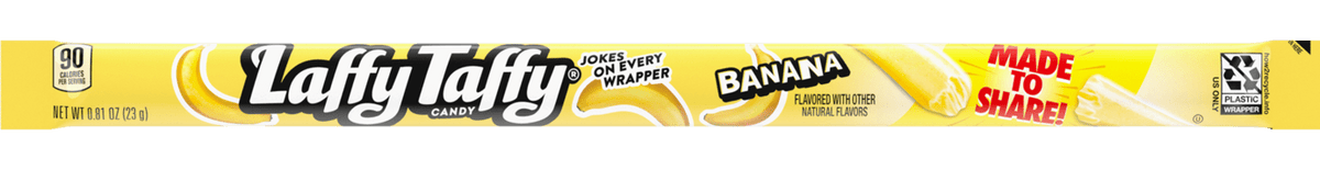 Laffy Taffy Rope Banana Flavor  9 Inches Long 0.81 oz  (24 Pieces Per Box)