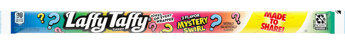 Laffy Taffy Rope Mystery Swirl Flavor 9 Inches Long 0.81 oz   (24 Pieces Per Box)