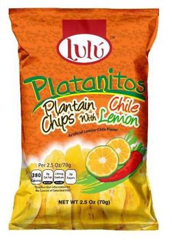 Lulu Plantain Chili Lemon Chips 2.5 oz (30 Packs Per Case)