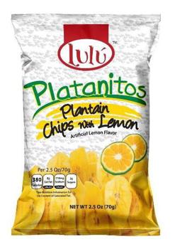 Lulu Plantain Lemon Chips 2.5 oz (30 Packs Per Case)