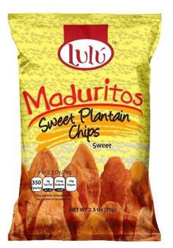 Lulu Plantain Maduitos Sweet Chips 2.5 oz (30 Bags Per Case)