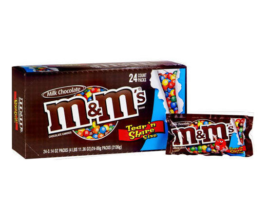 M&M's Milk Chocolate King Size 3.14 oz  (24 Packs Per Box)