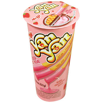 Meiji Yan Yan Strawberry Dip 1.2 oz (10 Pieces Per Box)