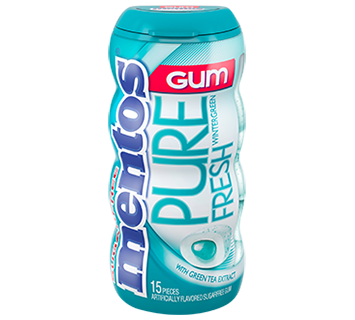 Mentos Pure Gum Fresh Wintergreen Flavor (10 Units Per Box)