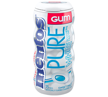 Mentos Pure Gum White Sweet Mint  Flavor (10 Units Per Box)