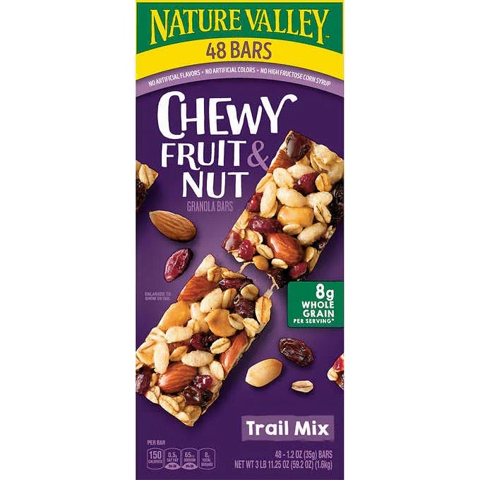 Nature Valley Fruit & Nut Trail Mix Chewy 1.2 oz (48 Bars Per Box)