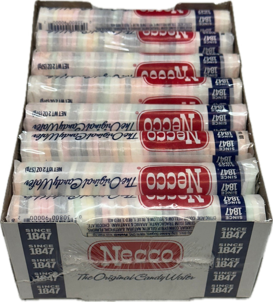 Necco Wafers Candy Original Assorted Flavor (24 Rolls Per Box)