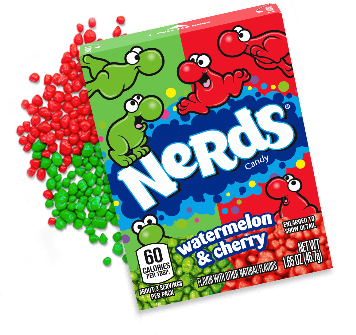 Nerds Candy Watermelon Wild Cherry Flavors 1.65 oz (36 Packs Per Box)