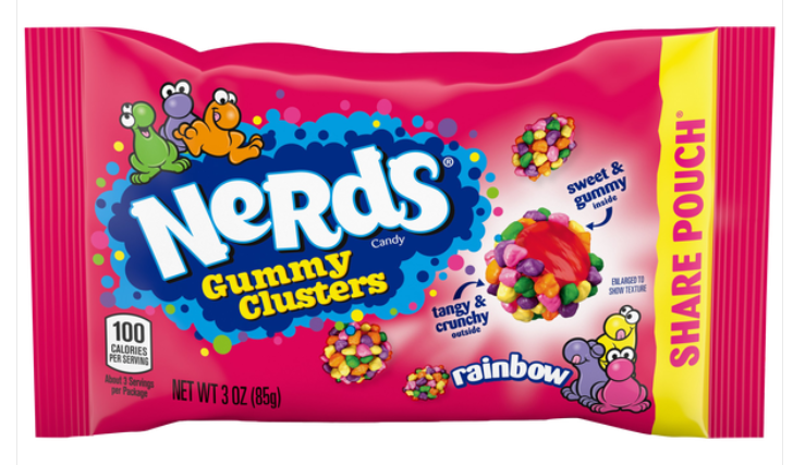 Nerds Gummy Candy Clusters Rainbow 3 oz (12 Packs Per Box)