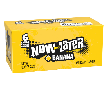Now and Later Banana Flavor 0.93 oz (24 Packs Per Box)