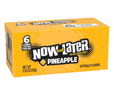 Now and Later Pineapple Flavor 0.93 oz (24 Packs Per Box)