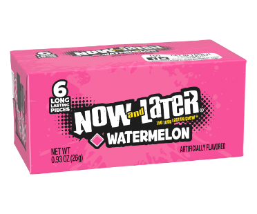 Now and Later Watermelon Flavor 0.93 oz (24 Packs Per Box)