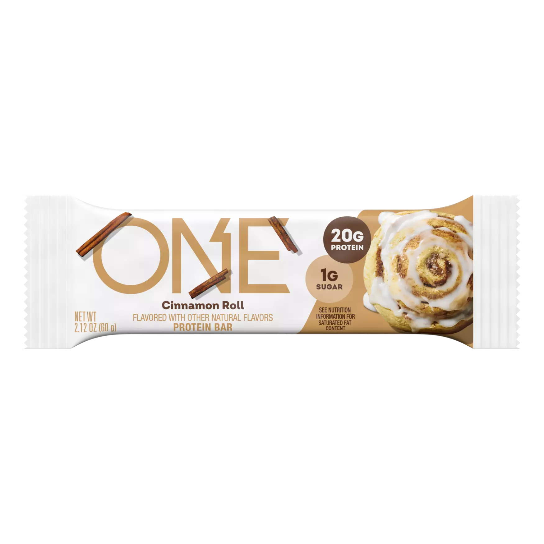 One Cinnamon Roll 20g of Protein 2.12 oz (12 Bars Per Box)