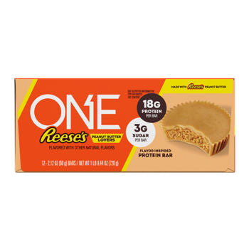 One Reese's Peanut Butter 18g of Protein 2.12 oz (16 Bars Per Box)