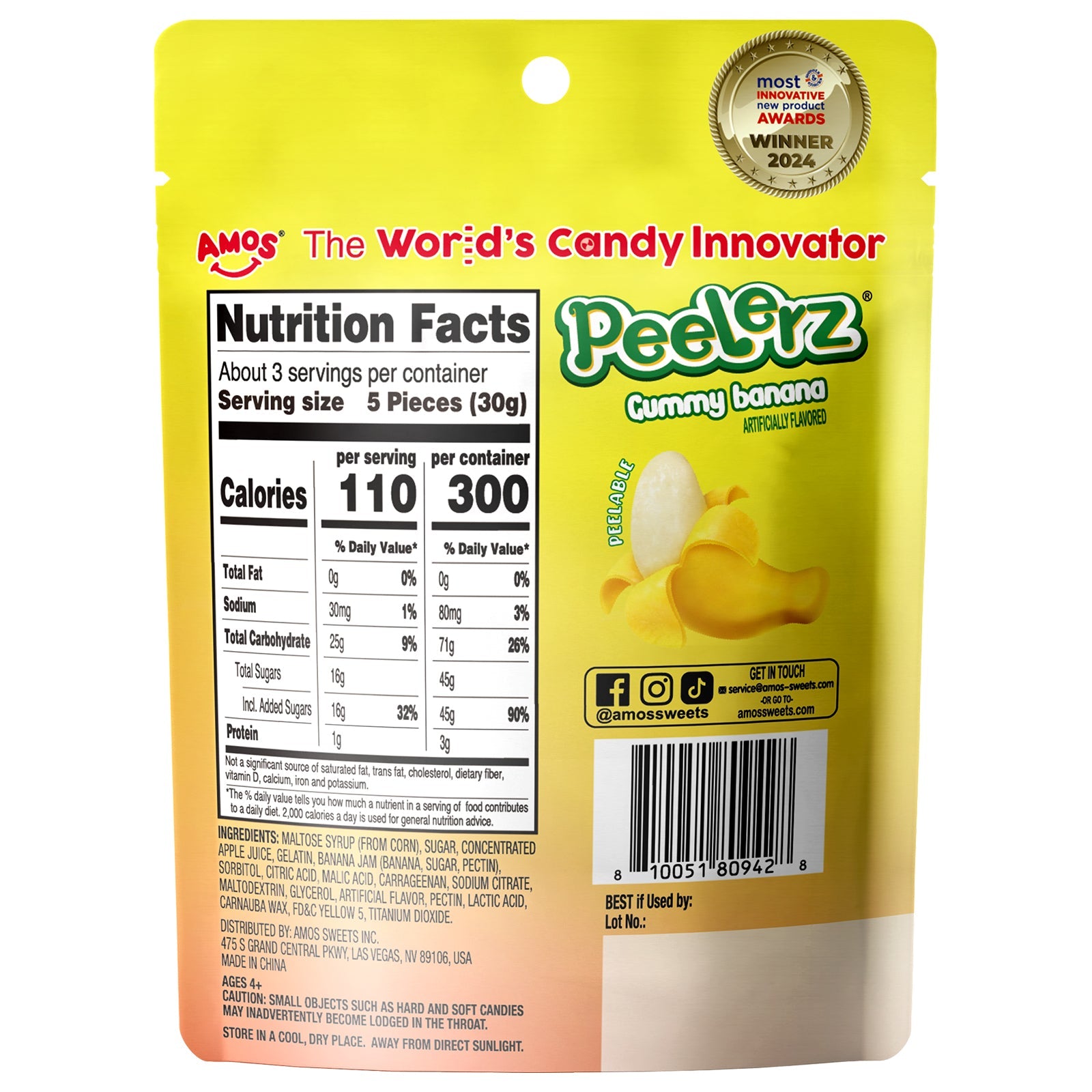 Peelerz - Peelable Gummy Banana Flavor - 3oz