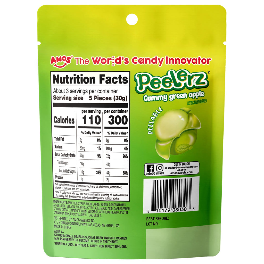 Peelerz - Peelable Gummy Green Apple Flavor - 3oz