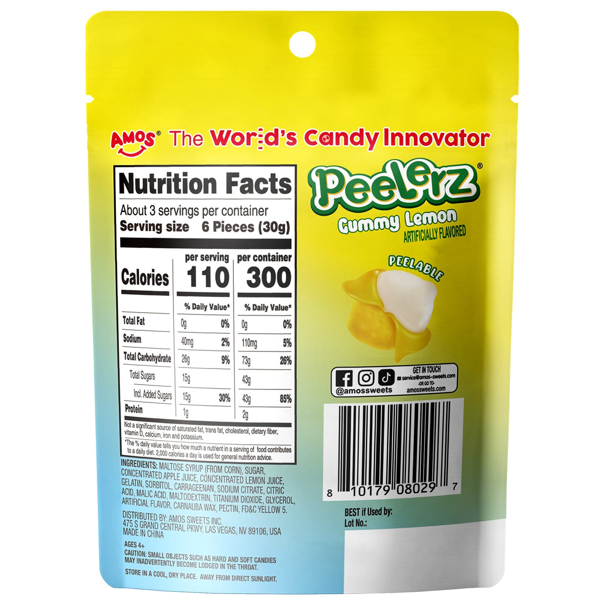 Peelerz - Peelable Gummy Lemon Flavor - 3oz