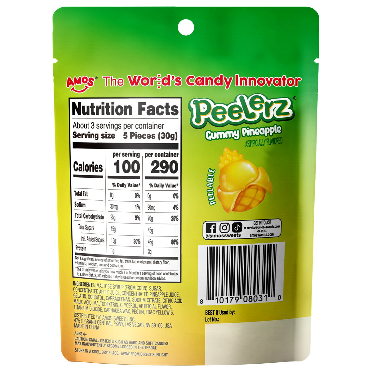 Peelerz - Peelable Gummy Pineapple Flavor - 3oz