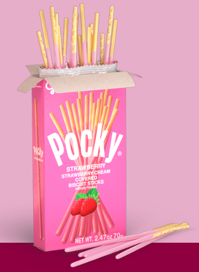 Pocky Strawberry Sticks 1.4 oz (10 Packs Per Box)