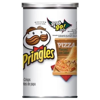 Pringles Chips Grab n Go Pizza Flavor 2.5 oz (12 Cans Per Case)